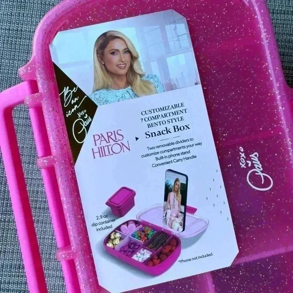 Paris Hilton Dark Pink Version Bento Snack Box Lunchbox & Gift With Purchase - Picture 4 of 12